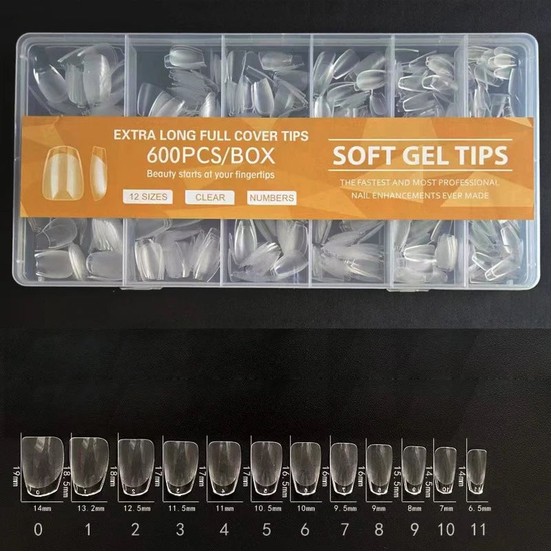 Soft Gel Press On Nails - Square Coffin Almond False Nail Tips
