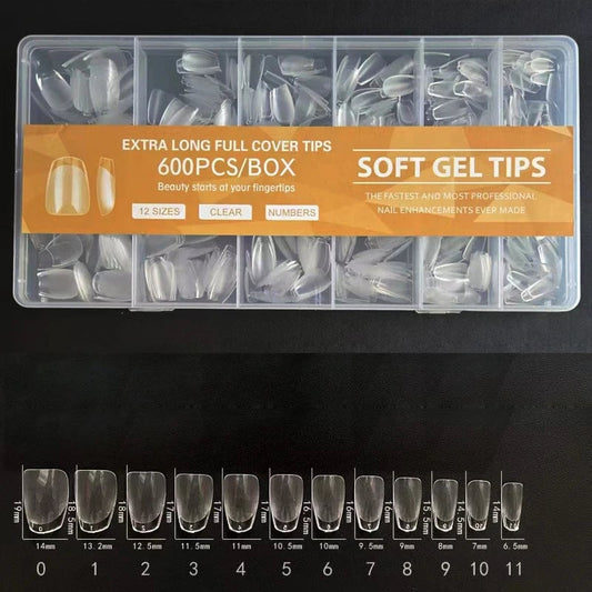 Soft Gel Press On Nails - Square Coffin Almond False Nail Tips