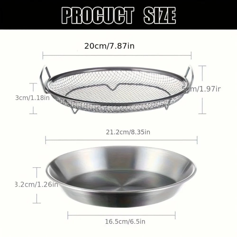 Heavy Duty Stainless Steel Frying Rack with Draining Tray - Foldable