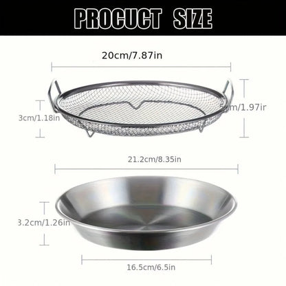 Heavy Duty Stainless Steel Frying Rack with Draining Tray - Foldable