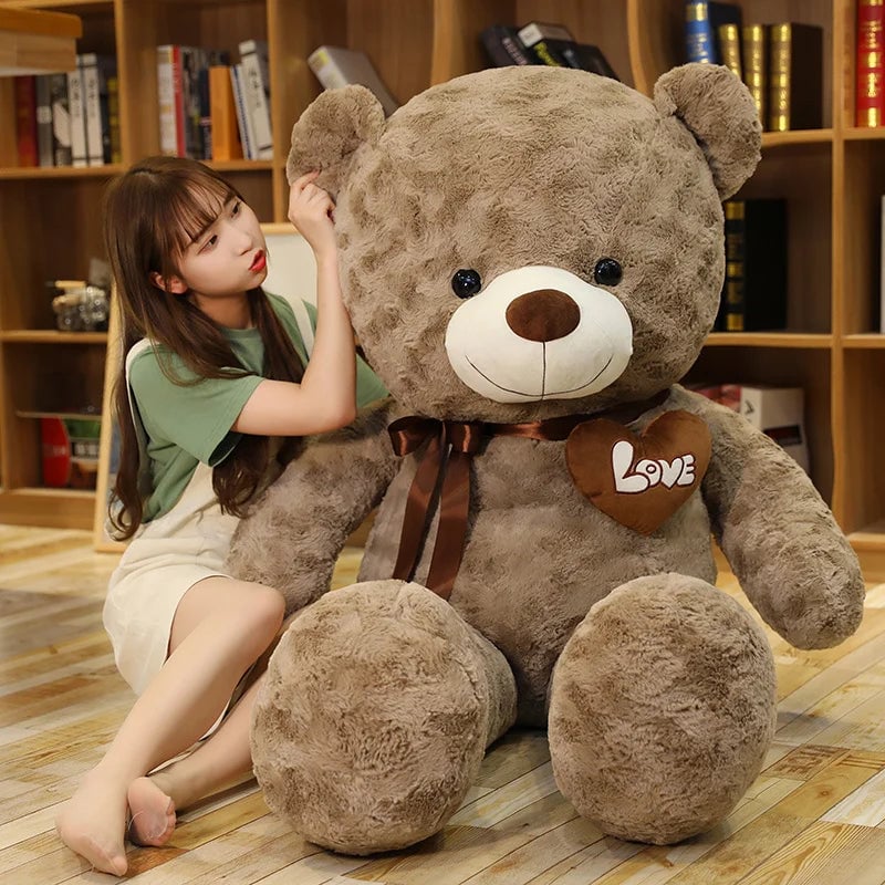 Premium Plush Teddy Bear - 2 Colors, Love Heart Design Kids Gift