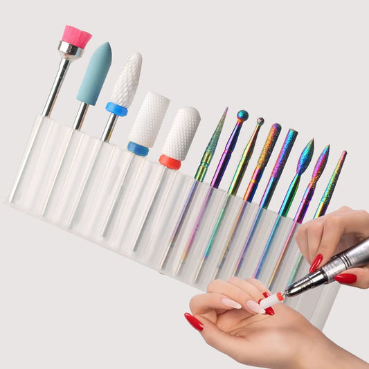13Pc Ceramic Nail Drill Bit Set Electric Manicure Acrylic Gel
