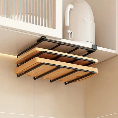 Under Cabinet Hanging Organizer Rack Multi-Hook Kitchen Storage