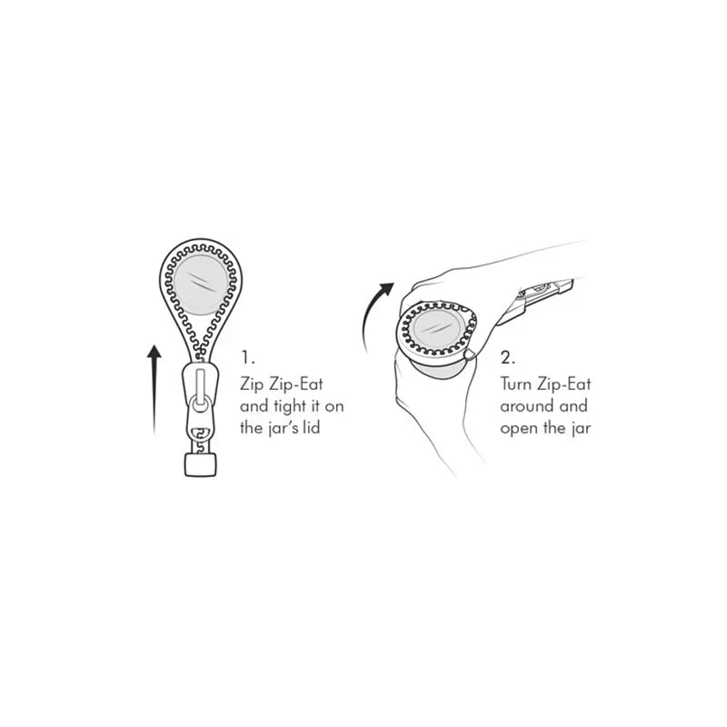 Zipper-Style Silicone Can Opener - Non-Slip Jar & Lid Opener Tool