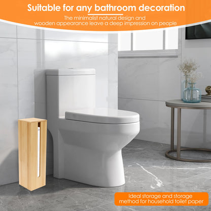 Wooden Bathroom Toilet Paper Holder with Towel Storage Organizer Box