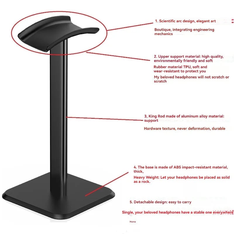 Aluminum Alloy Headphone Stand - Universal Desktop Gaming Mount