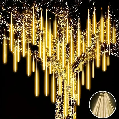 Battery Powered Meteor Shower Christmas Lights - 8 Tubes 192 LED