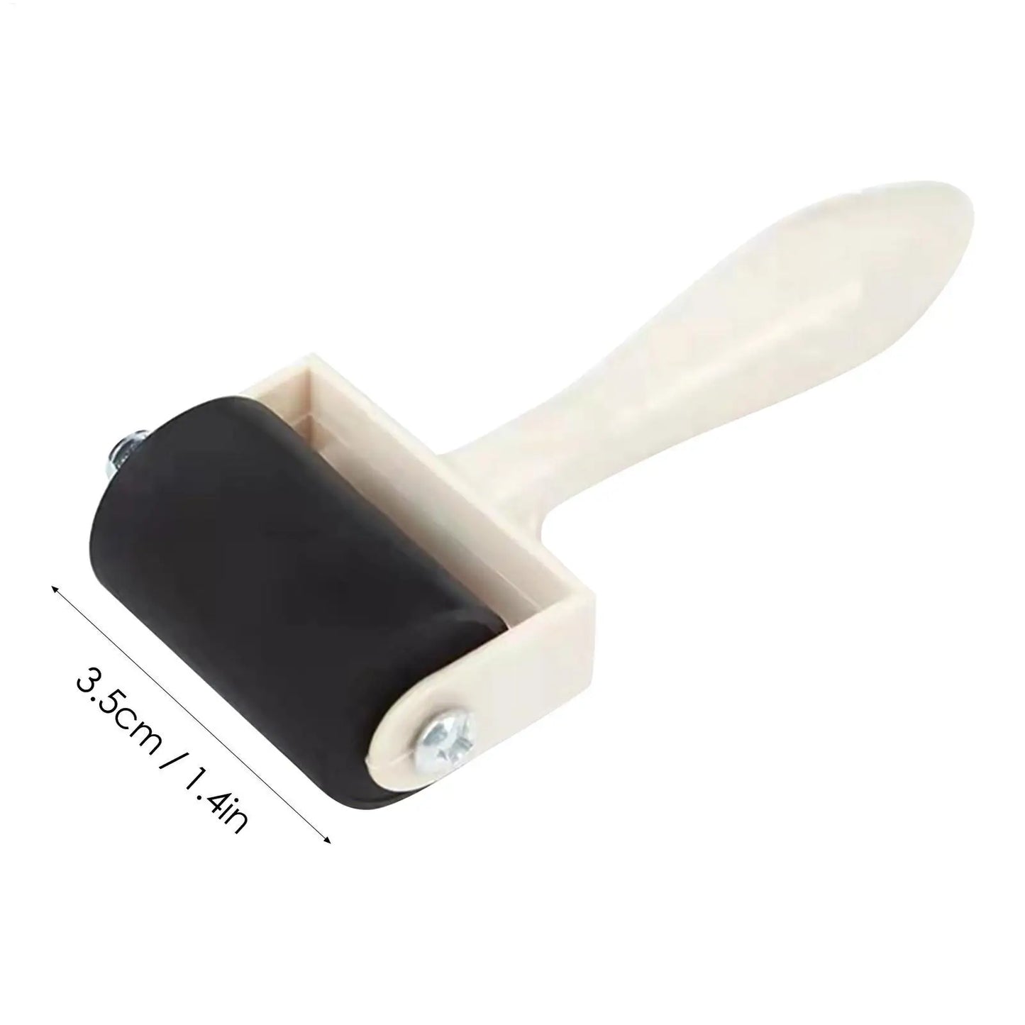 Rubber Roller Craft Tool - Wooden Handle Paint Roller for Printing