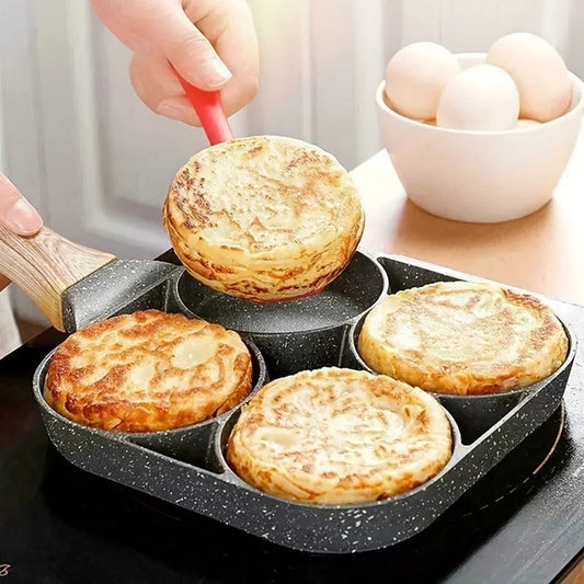 Medical Stone 4-Hole Non-Stick Omelette Pan - Egg Dumpling Frying Pan