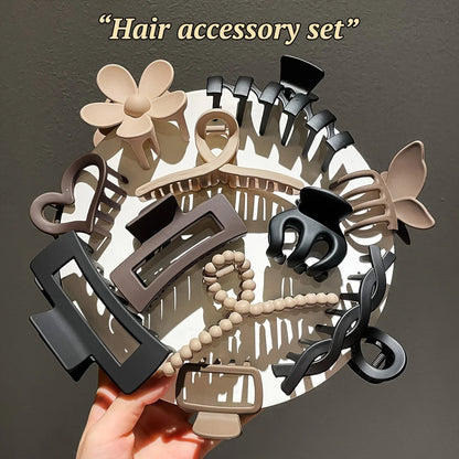 11PCS Frosted Shark Hair Clips Set - Women's Hair Claw Clamps