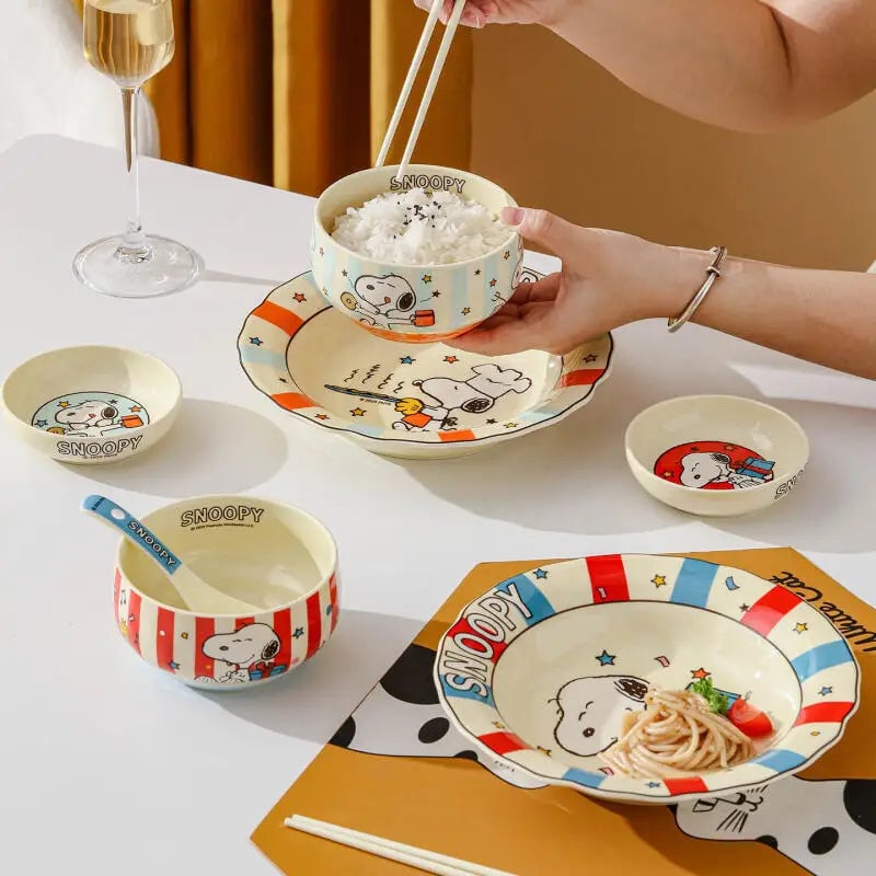 Snoopy Porcelain Bowl 4.5/6inch - Children's Cartoon Cereal Rice