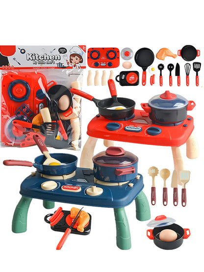 Kids Kitchen Playset with Light Sound Effects - Pretend Cooking Toy