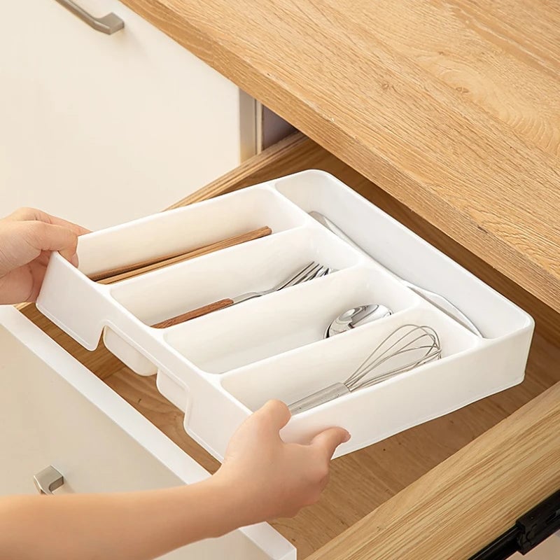 Adjustable Kitchen Drawer Organizer Divider Tray for Utensils
