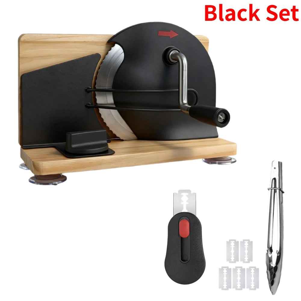 Manual Bread Slicer Adjustable Thickness Stainless Steel Hand Crank