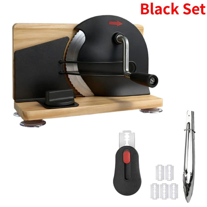 Manual Bread Slicer Adjustable Thickness Stainless Steel Hand Crank