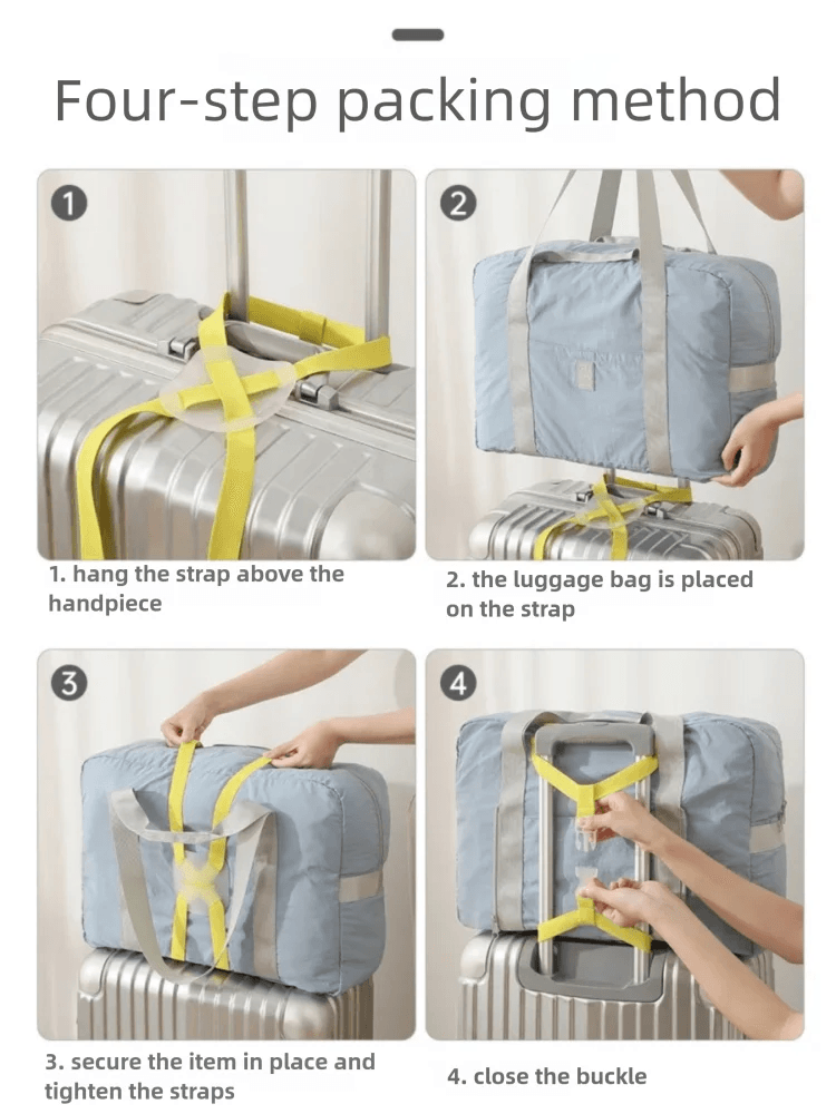 Adjustable Travel Luggage Strap - Elastic Suitcase Belt with Buckle