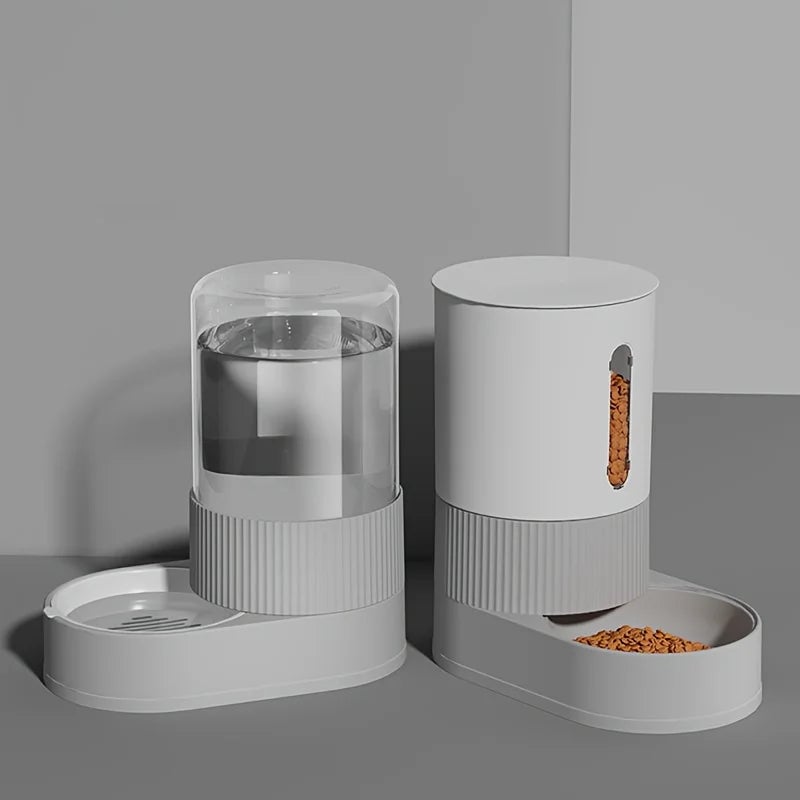 Large Capacity Automatic Cat Feeder & Water Dispenser Set
