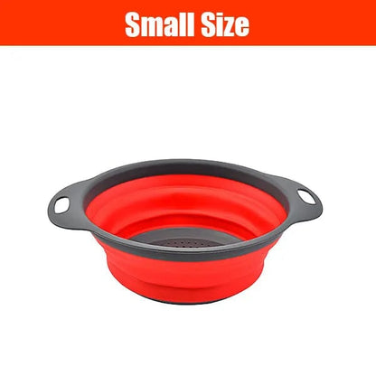 Extendable Collapsible Kitchen Colander - Long Handle Pasta Strainer