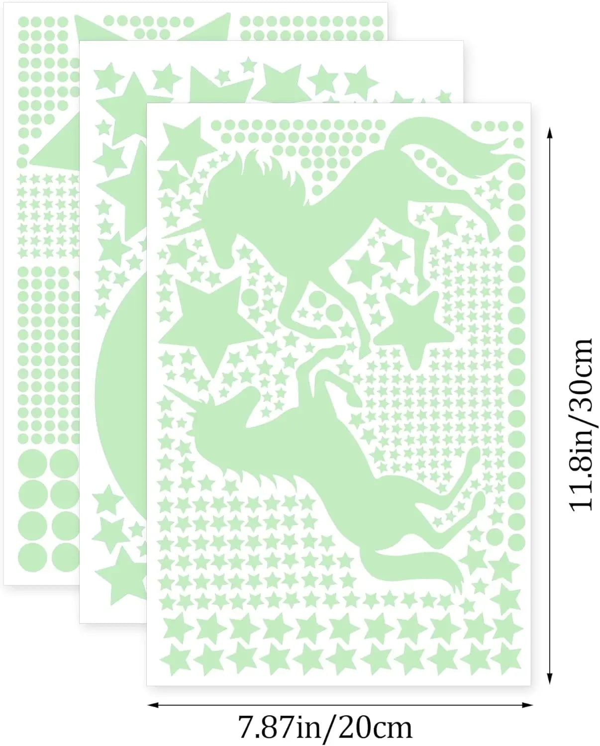 Glow In Dark Unicorn Wall Decals - Removable Kids Room Stickers
