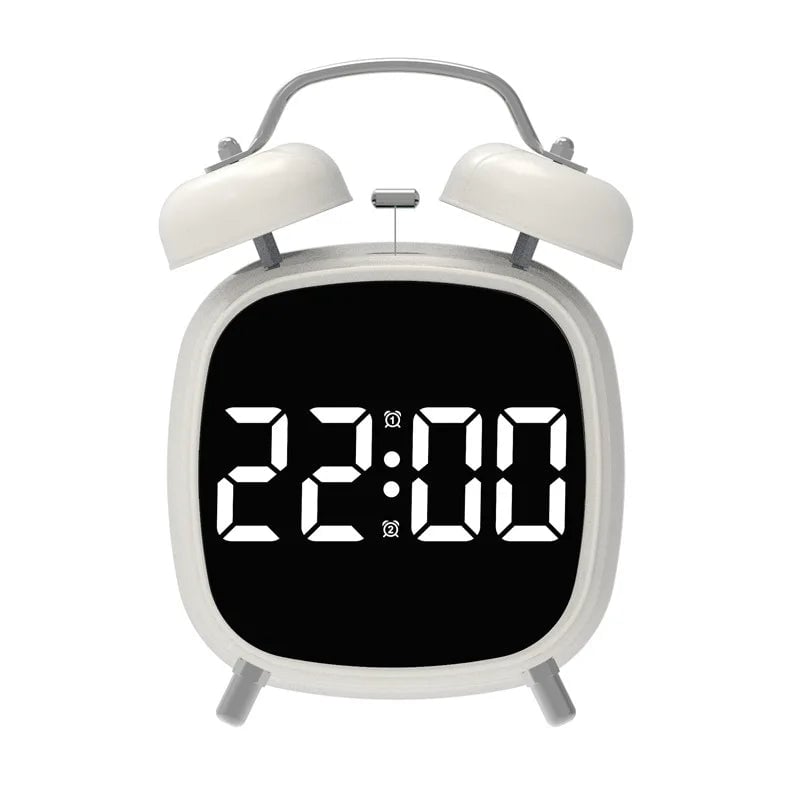 Voice Control Digital Alarm Clock Super Loud Double Bell Heavy Sleeper