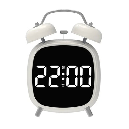 Voice Control Digital Alarm Clock Super Loud Double Bell Heavy Sleeper