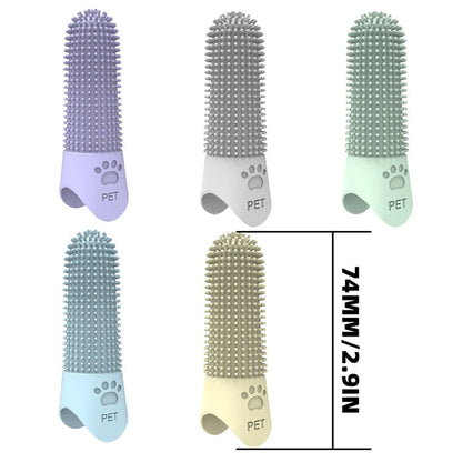 Silicone Pet Finger Toothbrush - Cat Dog Teeth Cleaning Tartar