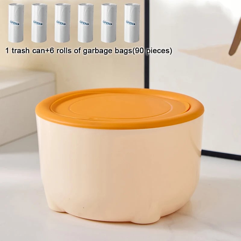 Mini Desktop Trash Bin - Portable Small Waste Can for Car & Office