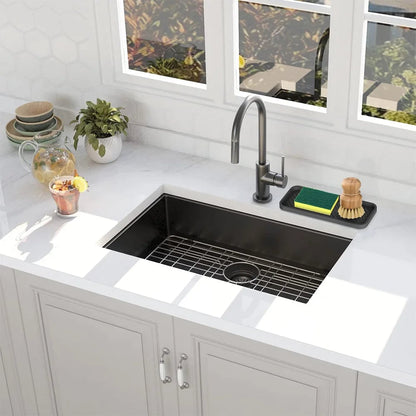 Silicone Drain Tray - Kitchen Sink Sponge Holder & Soap Dispenser