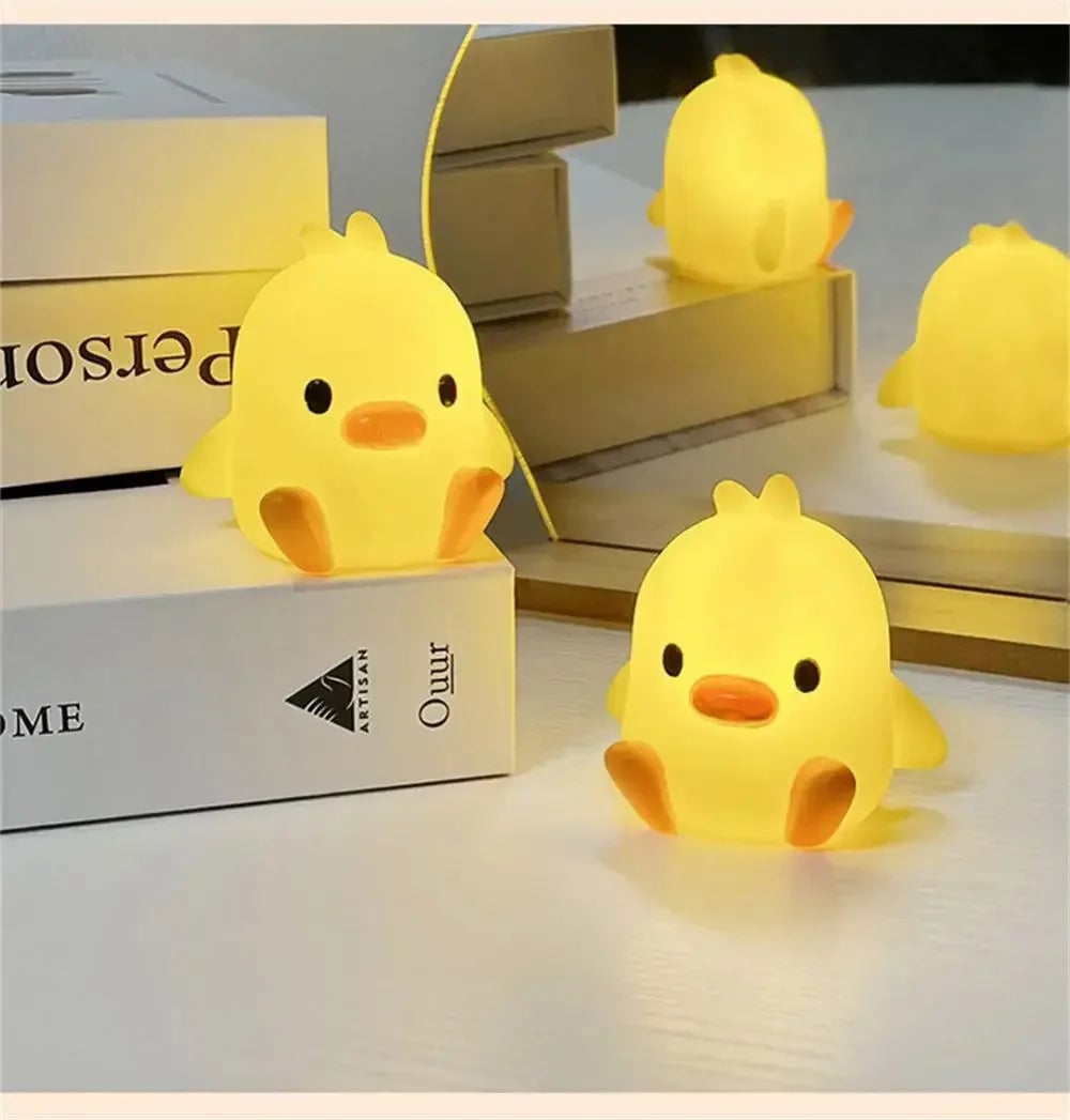 LED Duck Night Light - Soft Silicone Kids Bedside Lamp Animal Design