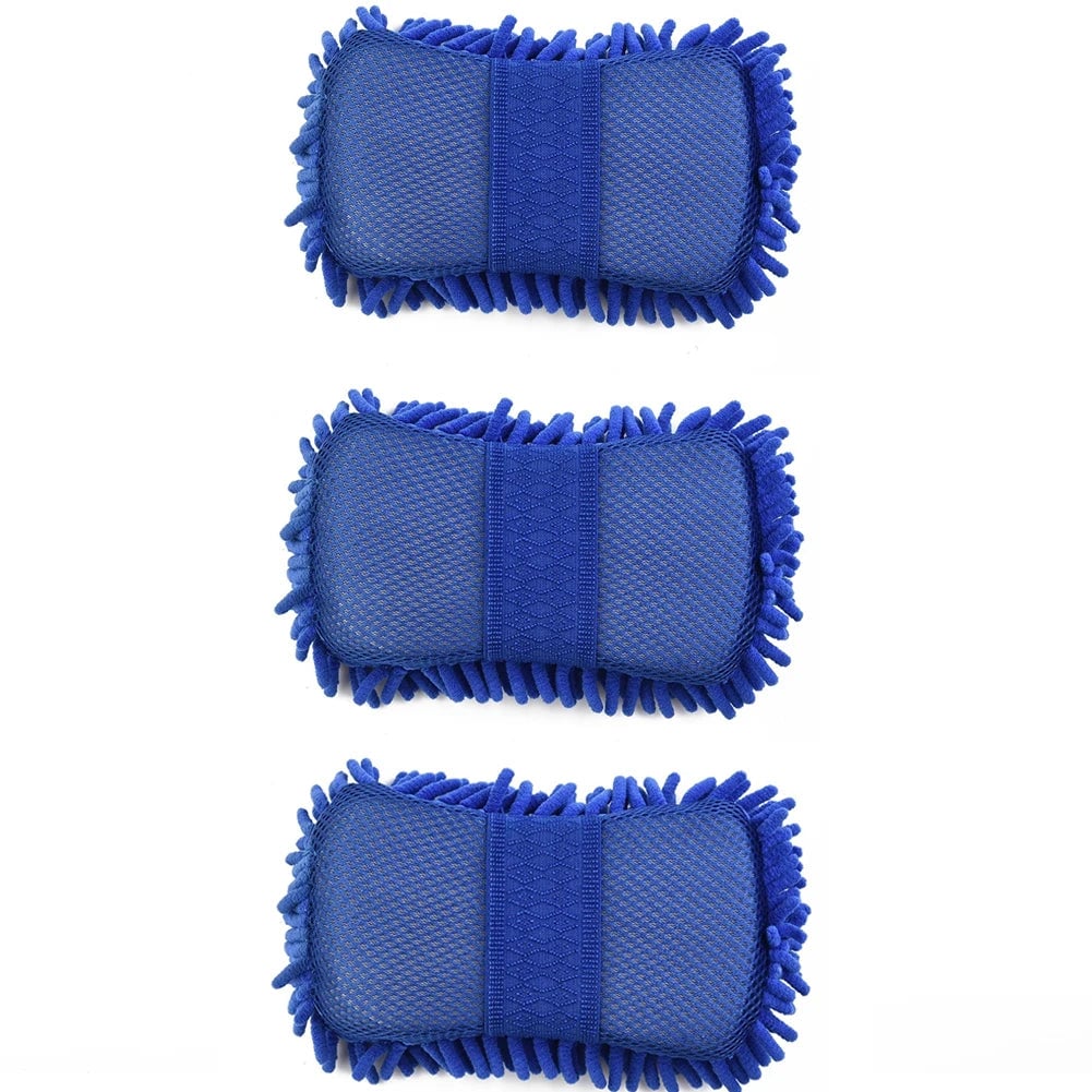Microfiber Car Wash Sponge Brush - Dual-Sided Polishing Pad Tool