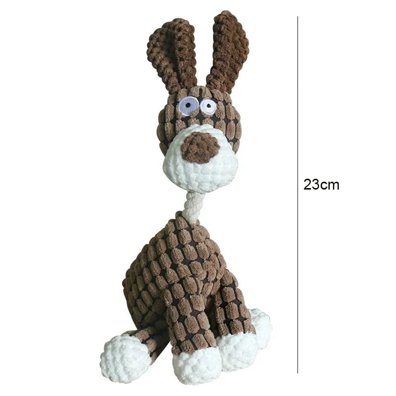Corduroy Donkey Squeaky Dog Chew Toy - Plush Training Toy Puppy