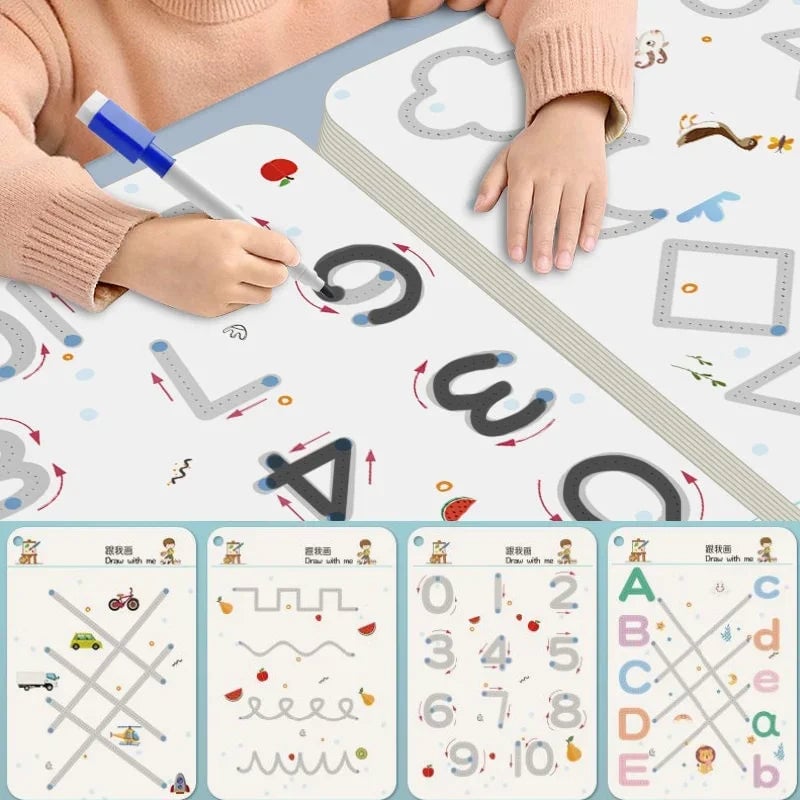 Reusable Montessori Tracing Workbook - Pen Control Practice Book