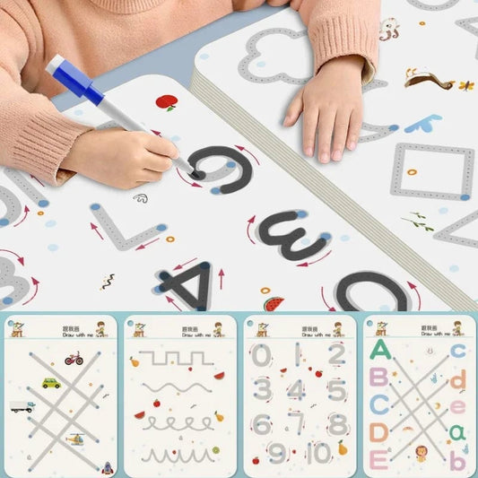 Reusable Montessori Tracing Workbook - Pen Control Practice Book