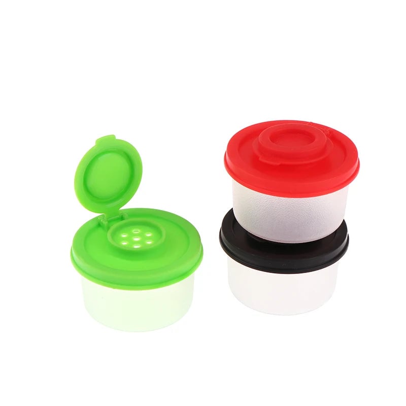 Mini Salt Pepper Shaker Set - Clear Plastic Travel Spice Jars