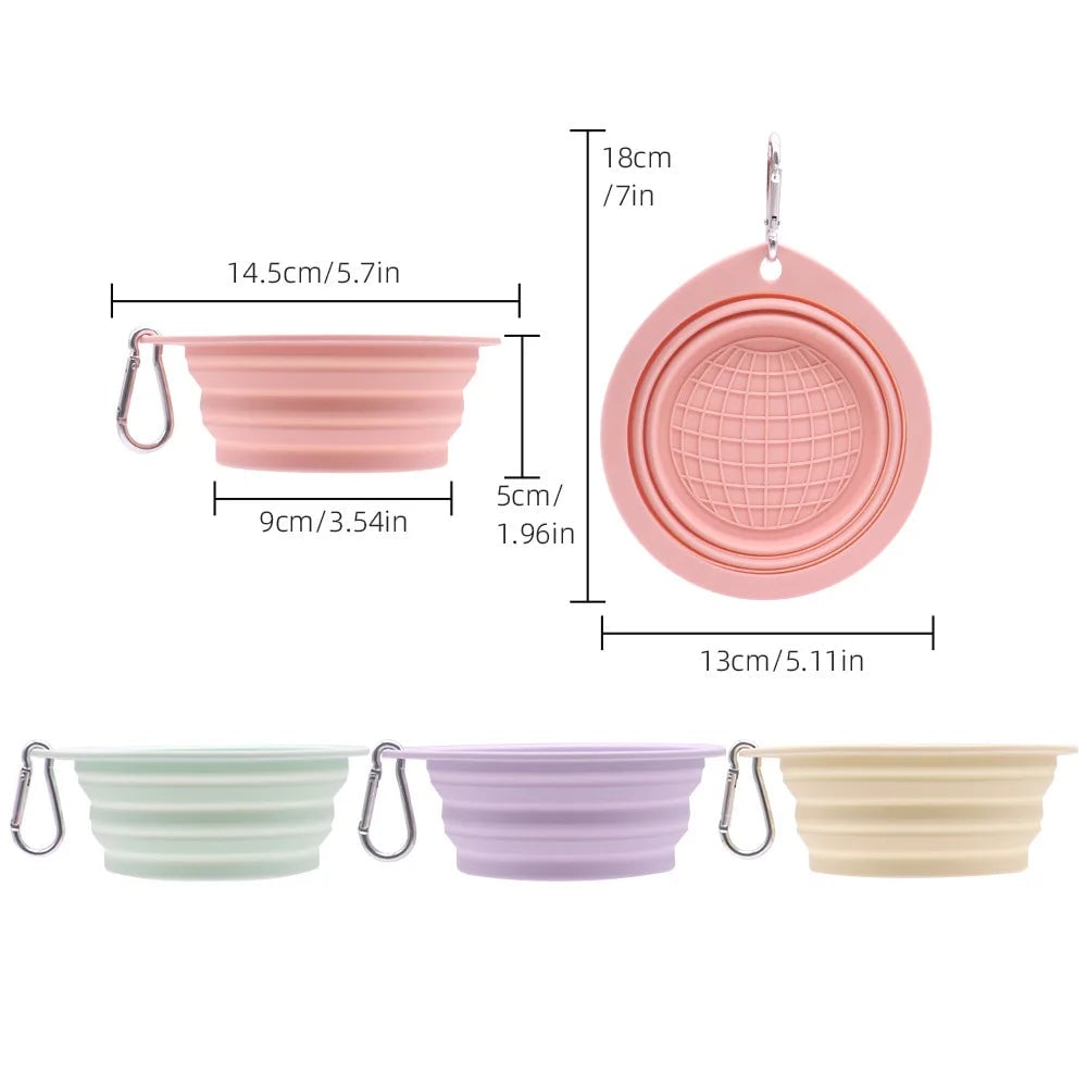 Foldable Dog Bowl Portable Collapsible Pet Travel Water Food Dish