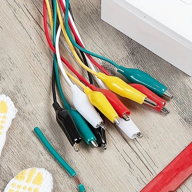 10PCS Double-Ended Alligator Clips Electrical Test Leads DIY Jumper