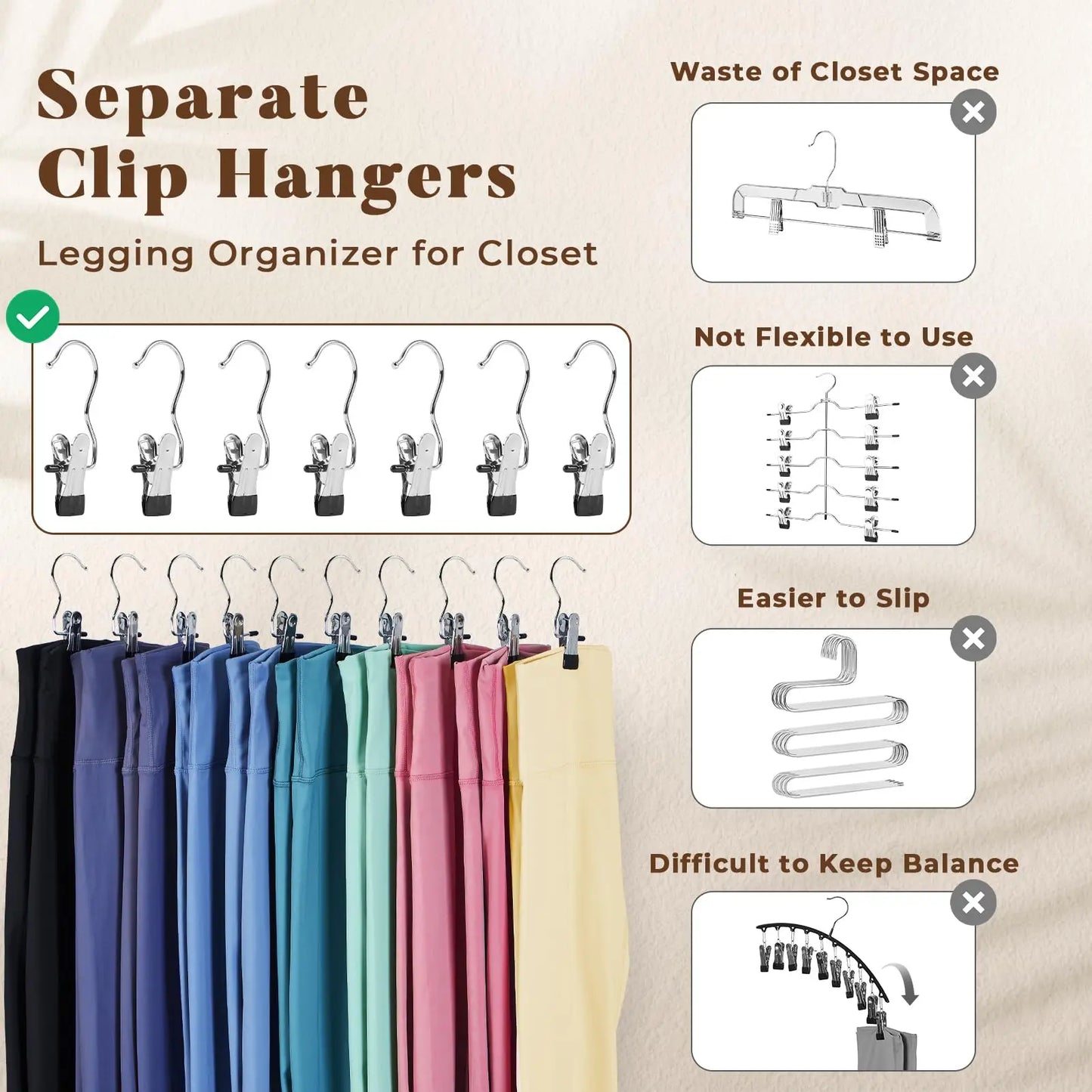 10pcs Stainless Steel Clothespin Clips Multi-Purpose Laundry Hangers