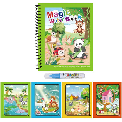 Magic Water Drawing Book Reusable Mess-Free Paint Pad Refillable Pen