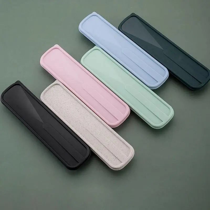Portable Flip Cover Cutlery Storage Box - Drop Resistant Tableware