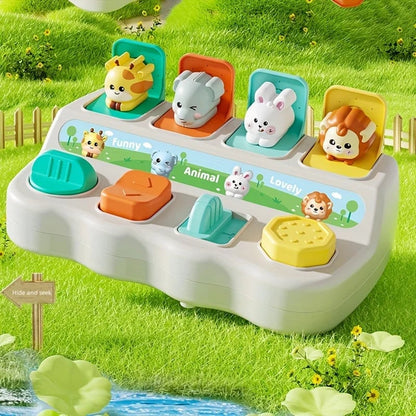 Montessori Pop-Up Animal Learning Box - Logic & Motor Skills Toy