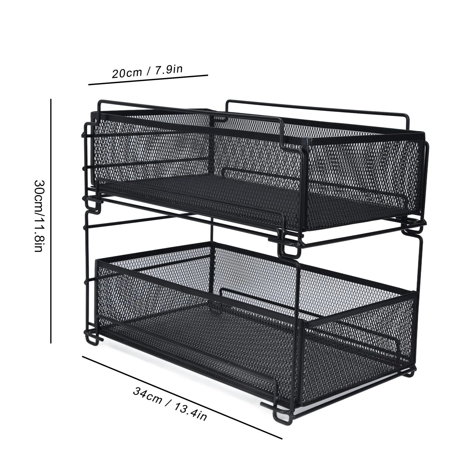 Sliding Under Sink Drawer Organizer - Pull Out Kitchen Storage Rack