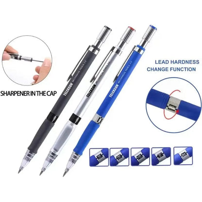 2.0mm Mechanical Pencil Set 2B Lead Refills Drawing Sketching Art