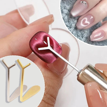 Cat Eye Nail Magnet Set - Y Shape Wire Heart Ingot Design Tools