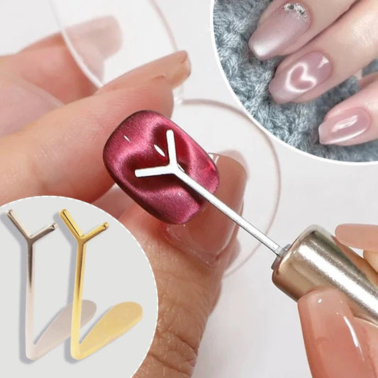 Cat Eye Nail Magnet Set - Y Shape Wire Heart Ingot Design Tools