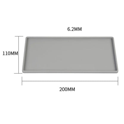 Silicone Anti-Slip Square Flat Tray - Bathroom Soap & Kitchen Holder