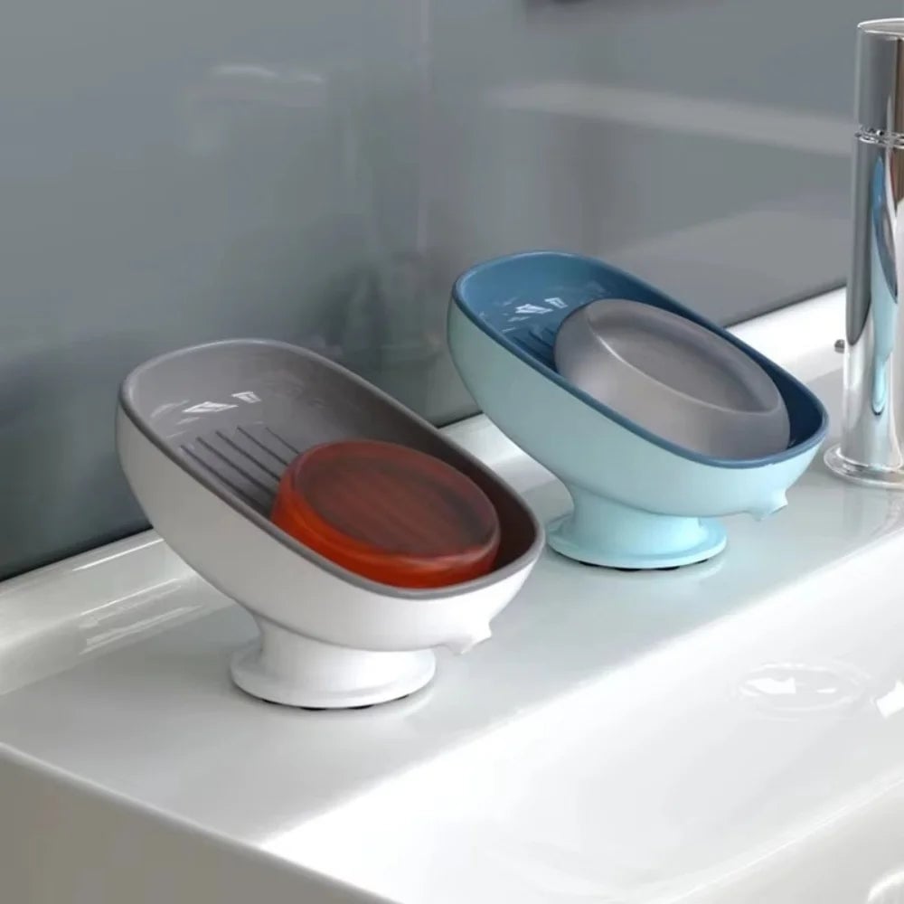 Super Suction Cup Soap Holder with Drainage - Bathroom Kitchen
