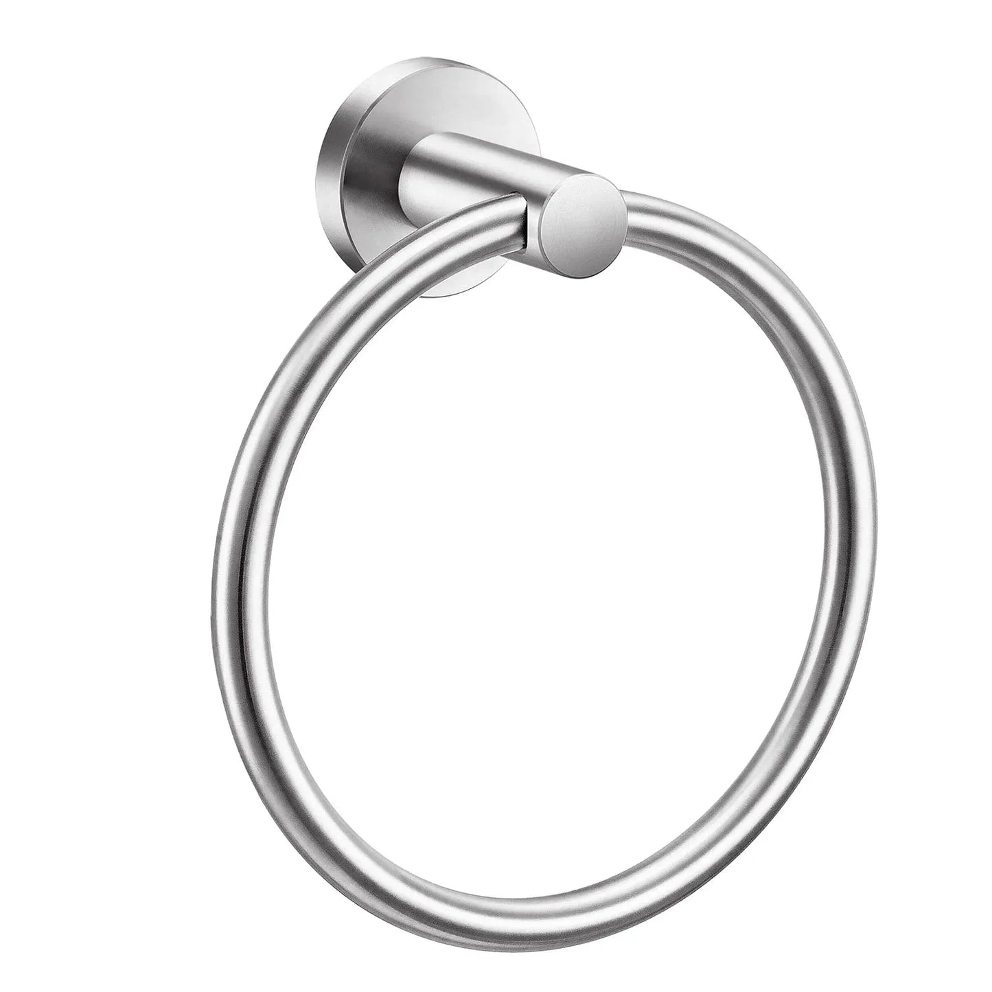 Brushed Stainless Steel Towel Ring - Modern Wall Mount Bathroom Holder