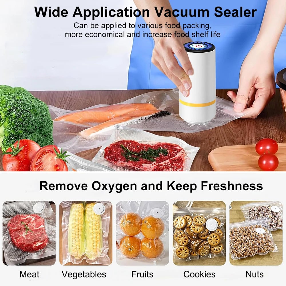 Electric Rechargeable Vacuum Sealer Pump Automatic Food Sealing