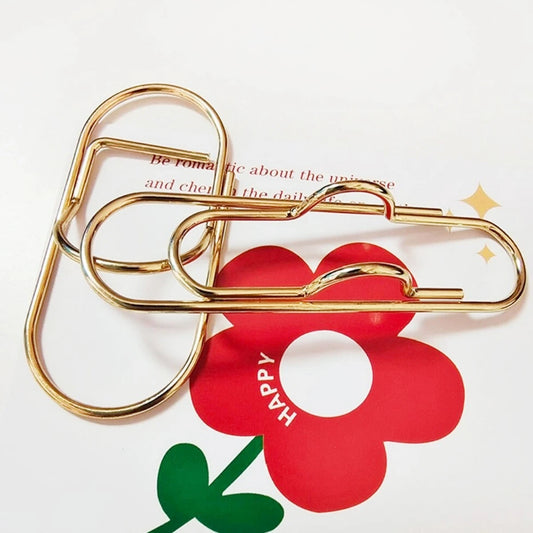 Golden Metal Pen Holder Clip Bookmark - Portable Office School