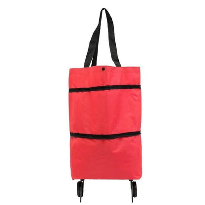 Foldable Shopping Cart with Wheels - Portable Grocery Trolley Backpack